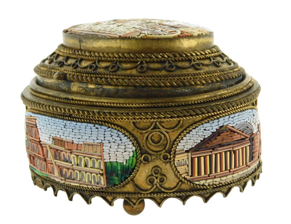 MICRO-MOSAIC OVAL BOX, LATE 19TH