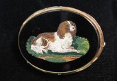 Micro mosaic "spaniel" brooch