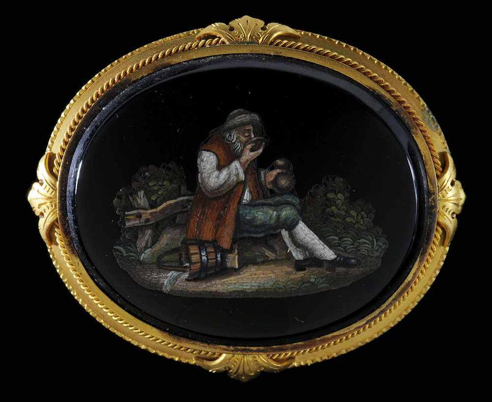Micromosaic Brooch finely