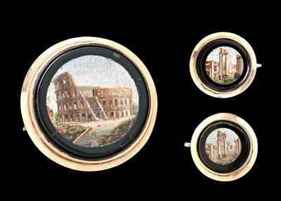 Micromosaic jewelry suite, three