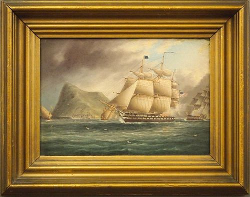 MID 19TH C NAVAL BATTLE, WAR OF