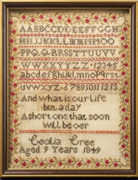 MID 19TH CENTURY SAMPLERA
