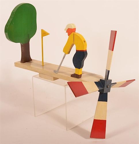 MID 20TH CENTURY GOLFER WHIRLY
