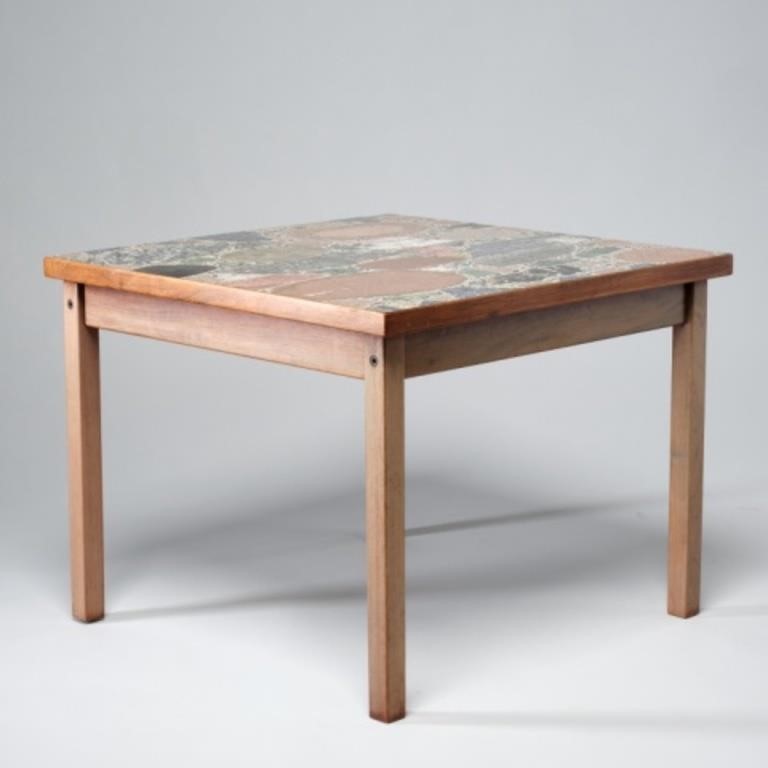 MID 20TH CENTURY MARBLE TOPPED TEAK