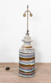 MID 20TH CENTURY POTTERY LAMPM