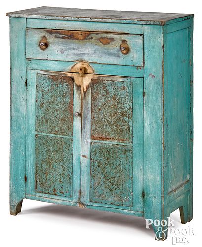 MID-ATLANTIC PAINTED PIE SAFE, 19TH