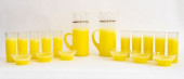 MID-CENTURY 18 PIECE GLASSWARE