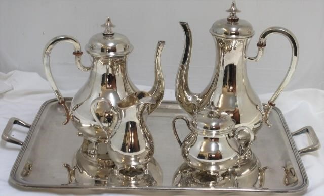 MID-CENTURY 4-PIECE STERLING SILVER