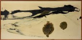 MID-CENTURY ABSTRACT OIL ON CA