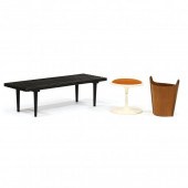 MID CENTURY BENCH, STOOL AND W