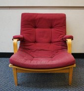 MID-CENTURY BENTWOOD BURGUNDY