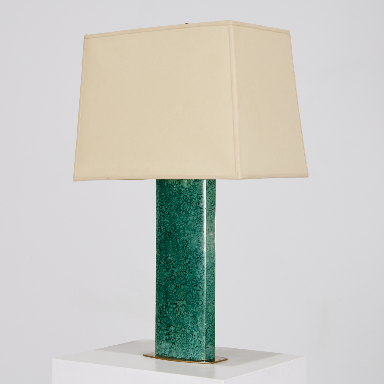 MID-CENTURY BRASS, FAUX-MALACHITE