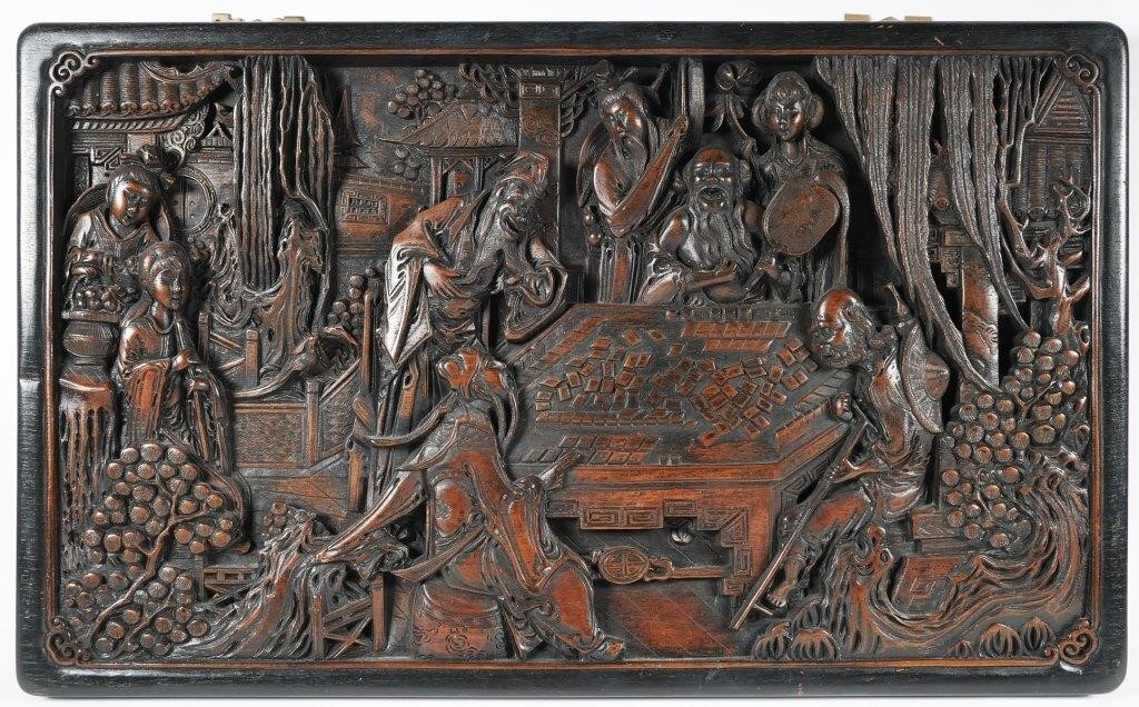 MID CENTURY CARVED WOOD CHINESE
