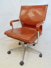 MID CENTURY CHROME & LEATHER O