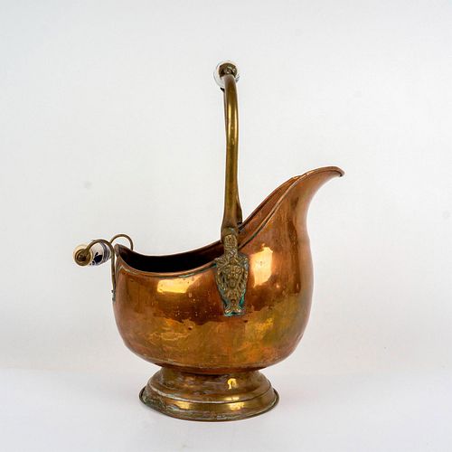MID CENTURY COPPER COAL SCUTTLE