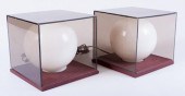 MID-CENTURY CUBE/ GLOBE LAMPS,