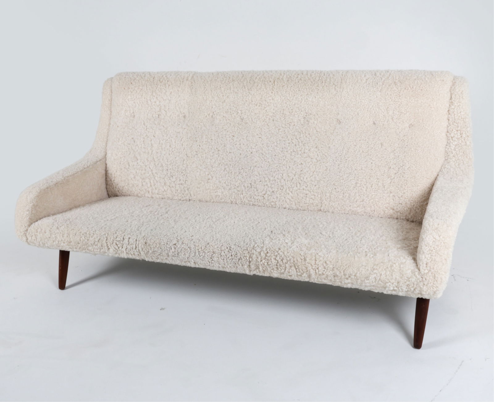 MID-CENTURY DANISH TEAK & LAMBSWOOL
