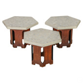 MID CENTURY END TABLES BY HARV