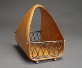 MID-CENTURY FRUITWOOD AND SILV