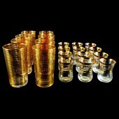 MID CENTURY GOLD STRIPED GLASS