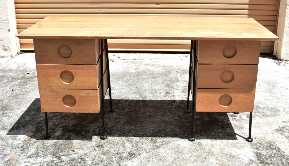 MID CENTURY IRON AND BLEACHED