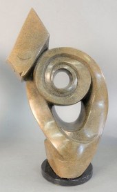 MID-CENTURY LARGE CARVED STONE