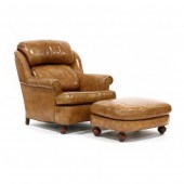MID CENTURY LEATHER CLUB CHAIR
