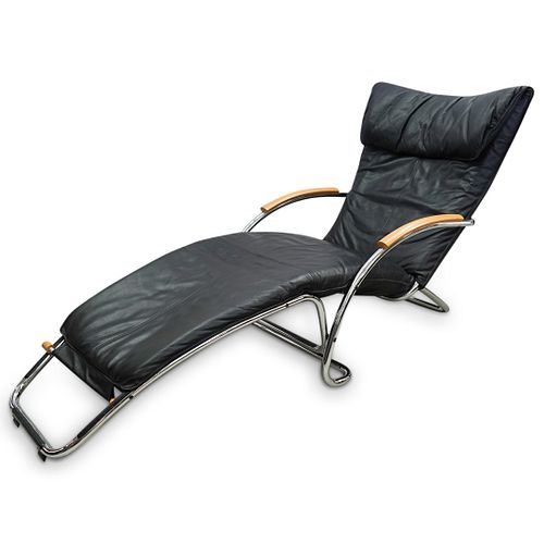 MID CENTURY LEATHER LOUNGE