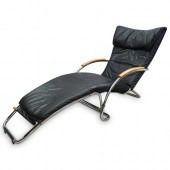 MID CENTURY LEATHER LOUNGE CHA