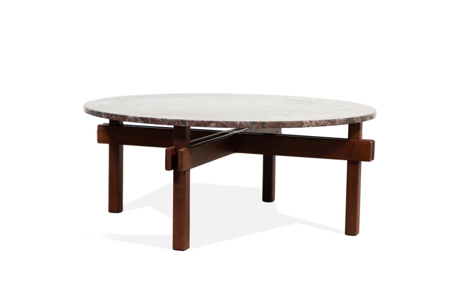 MID-CENTURY MAHOGANY & MARBLE