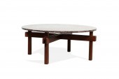 MID-CENTURY MAHOGANY & MARBLE