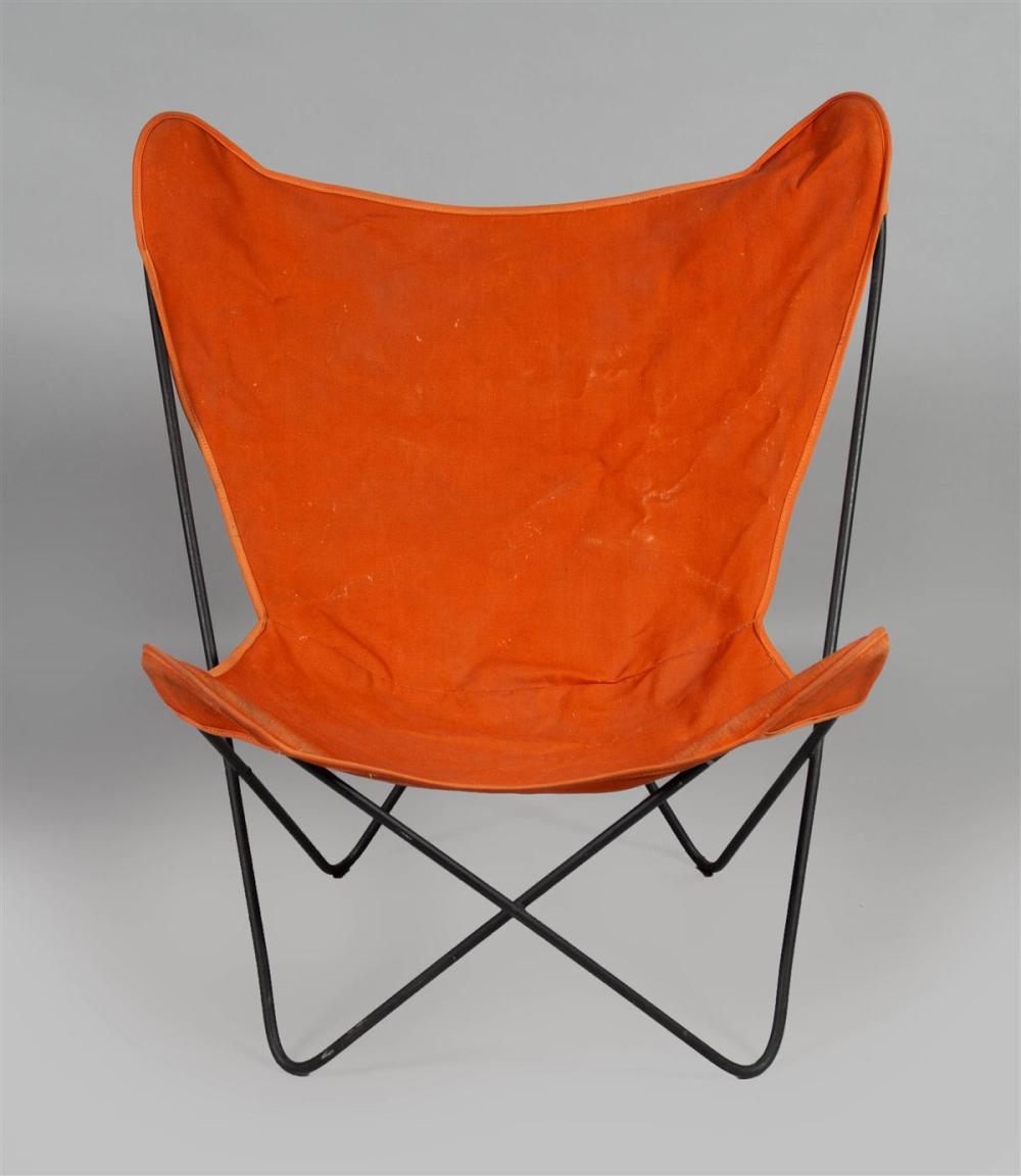 MID-CENTURY METAL AND LEATHER BKF