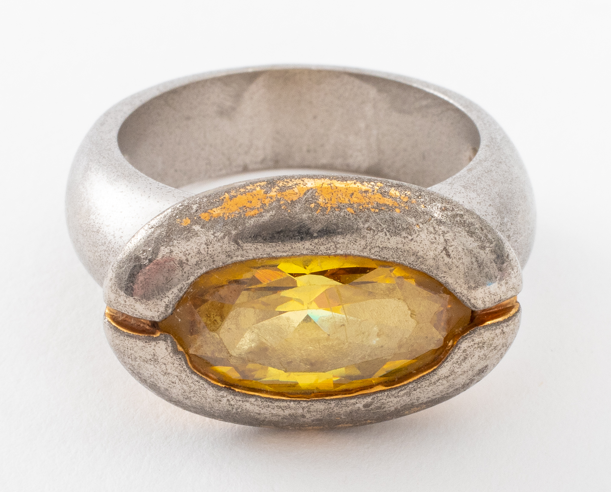 MID-CENTURY MODERN 10K GOLD CITRINE