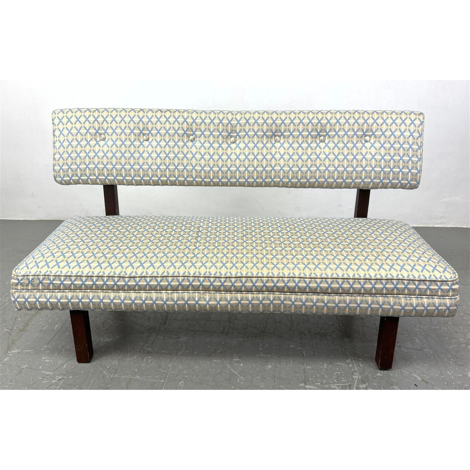 Mid Century Modern Bench Love Seat.