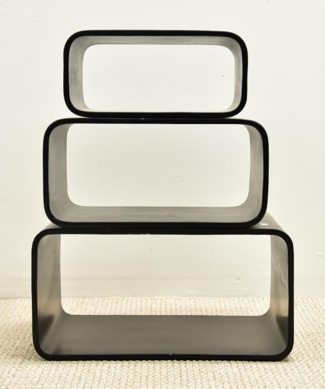 Mid-century modern black shellacked