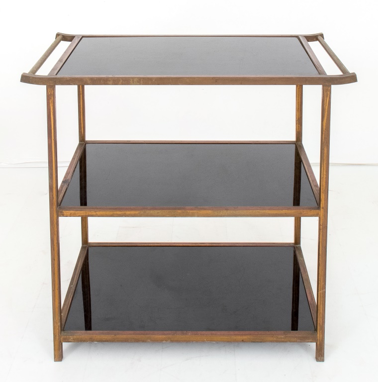 MID-CENTURY MODERN BRONZE AND GLASS