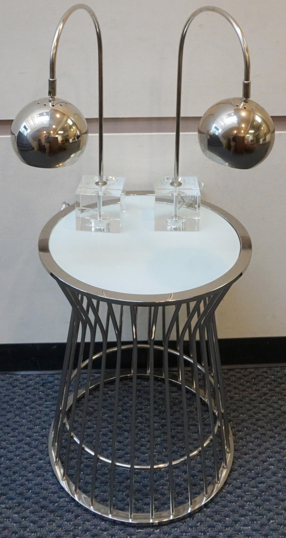 MID-CENTURY MODERN CHROME AND GLASS