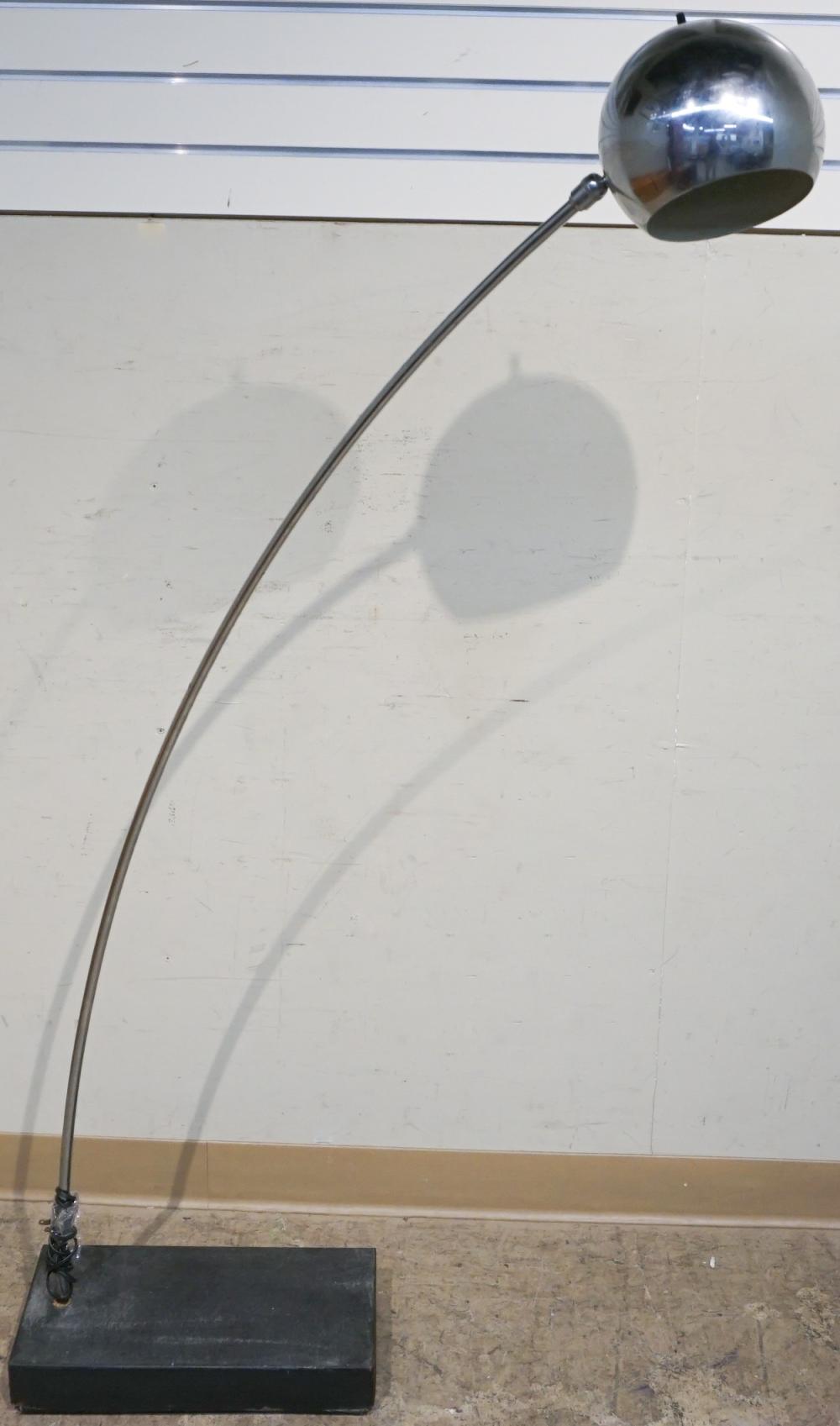 MID-CENTURY MODERN CHROME ARC LAMP,