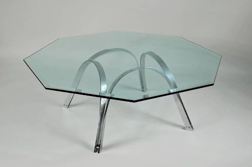 MID-CENTURY MODERN CHROME/GLASS