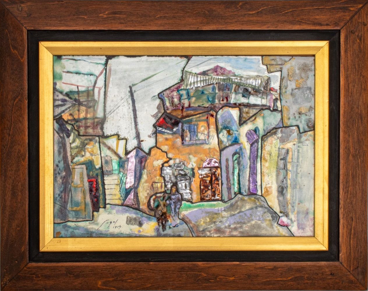 MID-CENTURY MODERN ENAMELED METAL