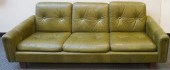 MID-CENTURY MODERN GREEN LEATH