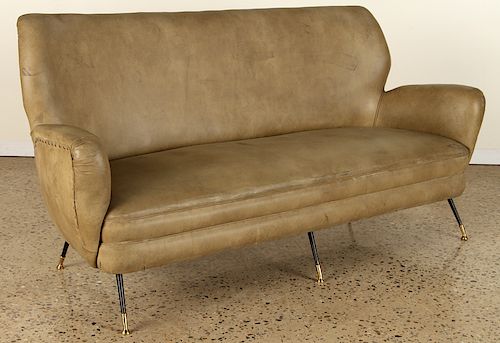 MID CENTURY MODERN LEATHER SOFA