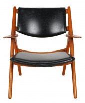 MID-CENTURY MODERN LEATHER & W