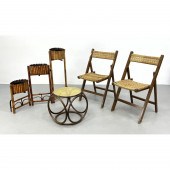 Mid Century Modern lot. Caned