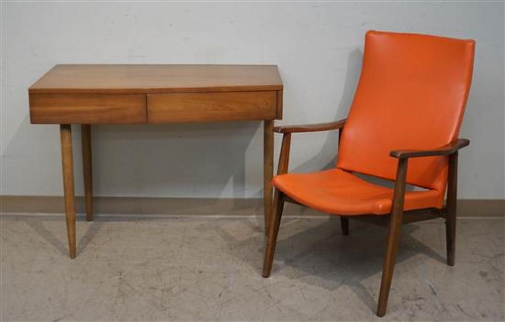 MID-CENTURY MODERN MAPLE DESK AND A