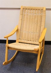 MID-CENTURY MODERN MAPLE WOVEN