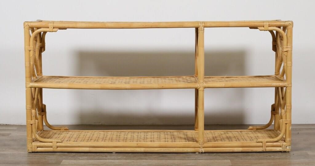 MID CENTURY MODERN RATTAN TIERED
