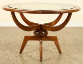 MID CENTURY MODERN ROUND WOOD