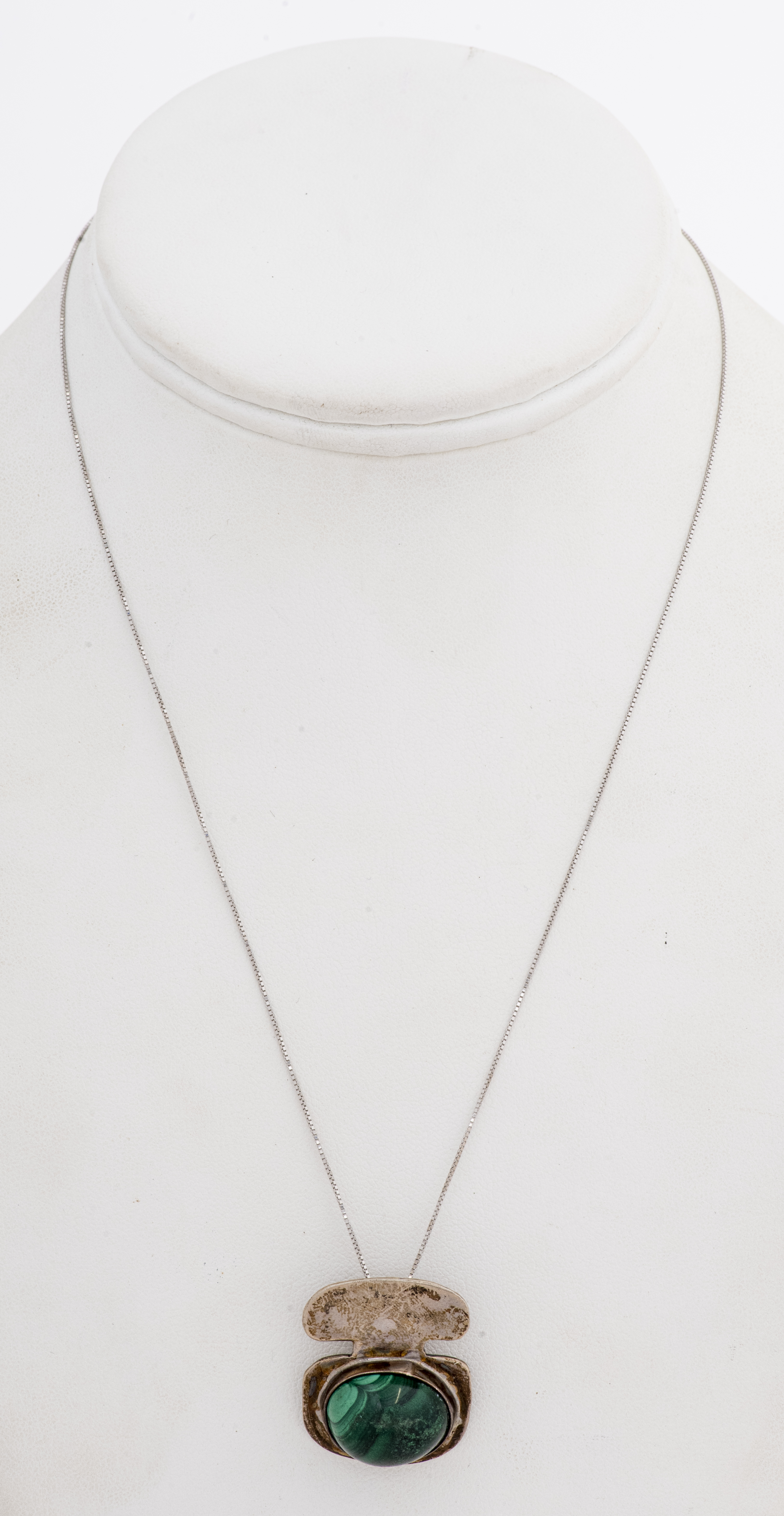 MID-CENTURY MODERN SILVER MALACHITE
