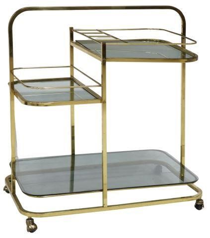 MID-CENTURY MODERN SMOKED GLASS BAR